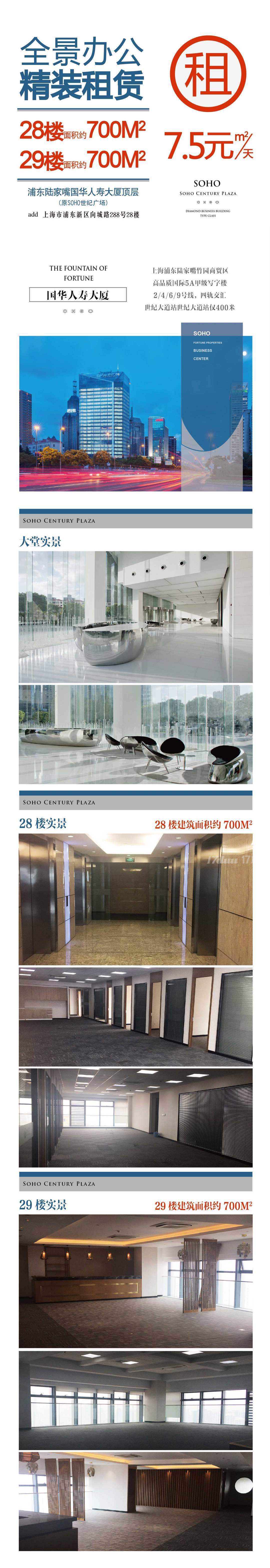 陆家嘴核心区域，5A甲级写字楼，精装修独立空调