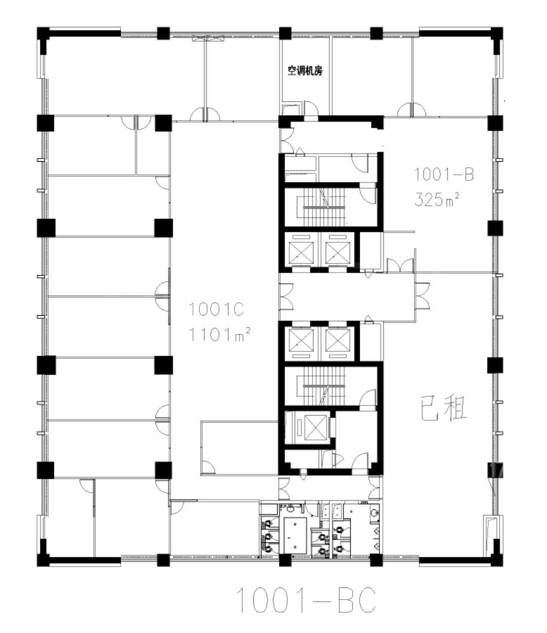 祥祺大厦1426平精装修13+2格局仅租95元/平