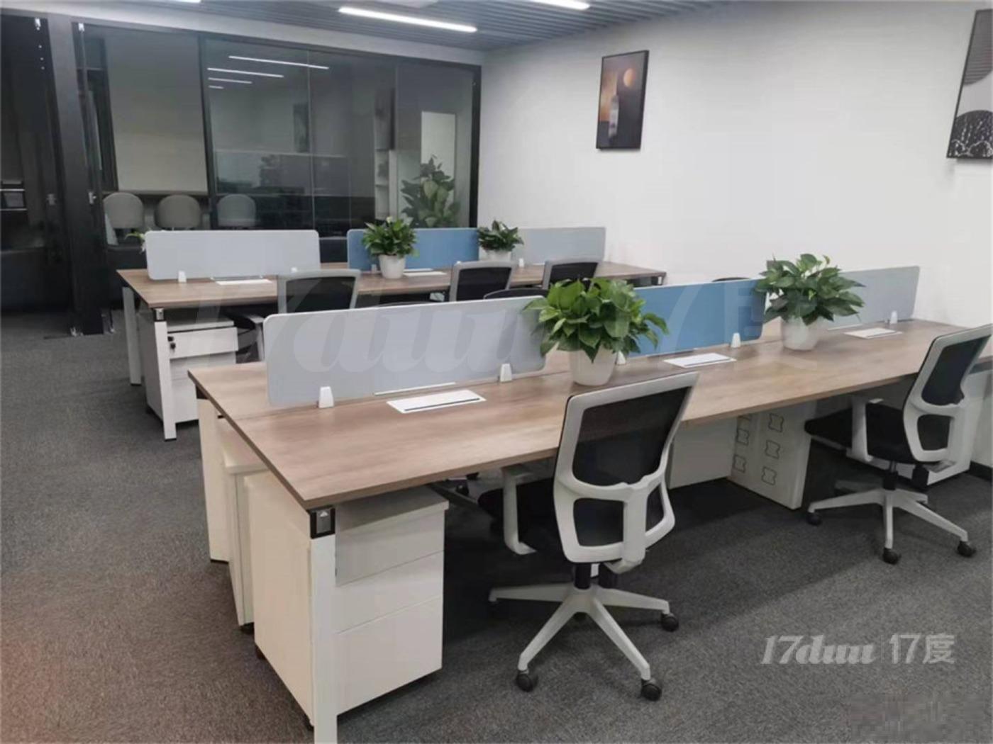2号线江苏路站，华敏翰尊大厦，全新精装修带隔断家具，得房率高