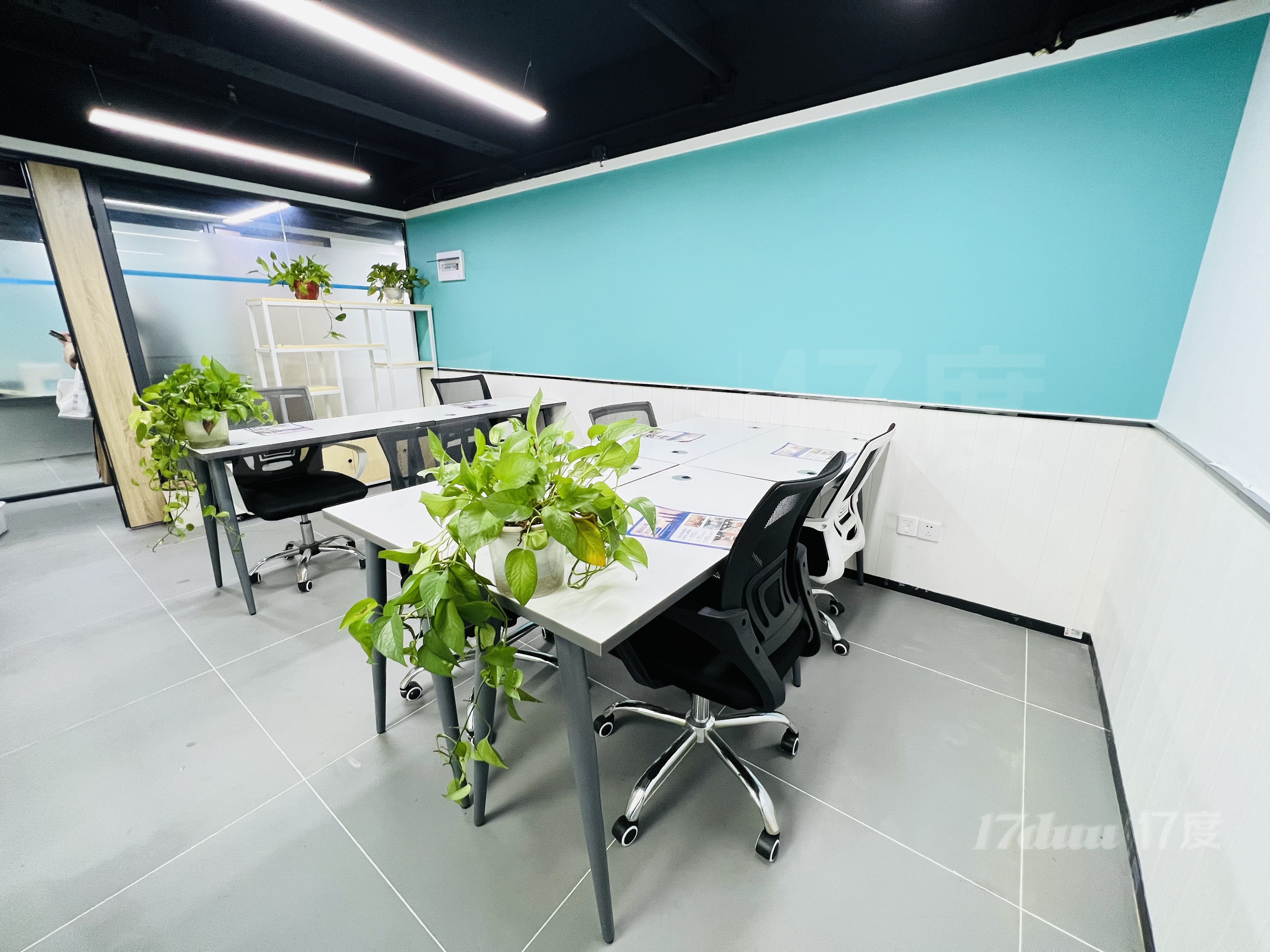 共享办公按卡位出租，11工位办公室带老板间，家具全包